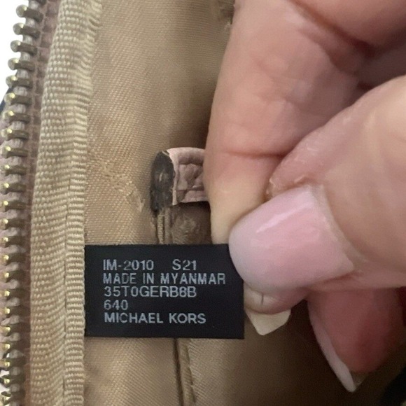 Michael Kors Erin S MINI VanillaPink Backpack Purse MK Signature Logo Pre-owned - Picture 7 of 7